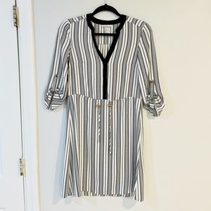 H&M Black and White Striped Waist Dress, Size 2